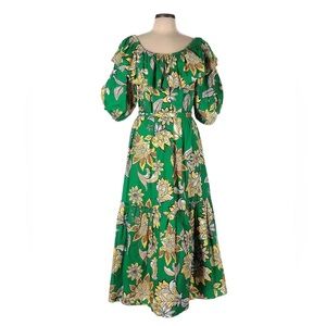 Gibson Latimer Green Floral Midi Dress